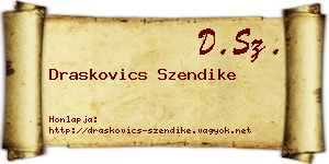Draskovics Szendike névjegykártya